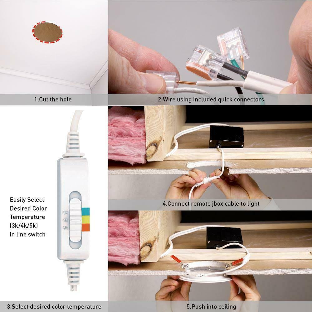 4 in. Selectable Canless Recessed Integrated LED Kit for Shallow Ceiling (4-Pac) L617