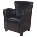 Black Foam Solid Wood Leather-Look Accent Chair I780316