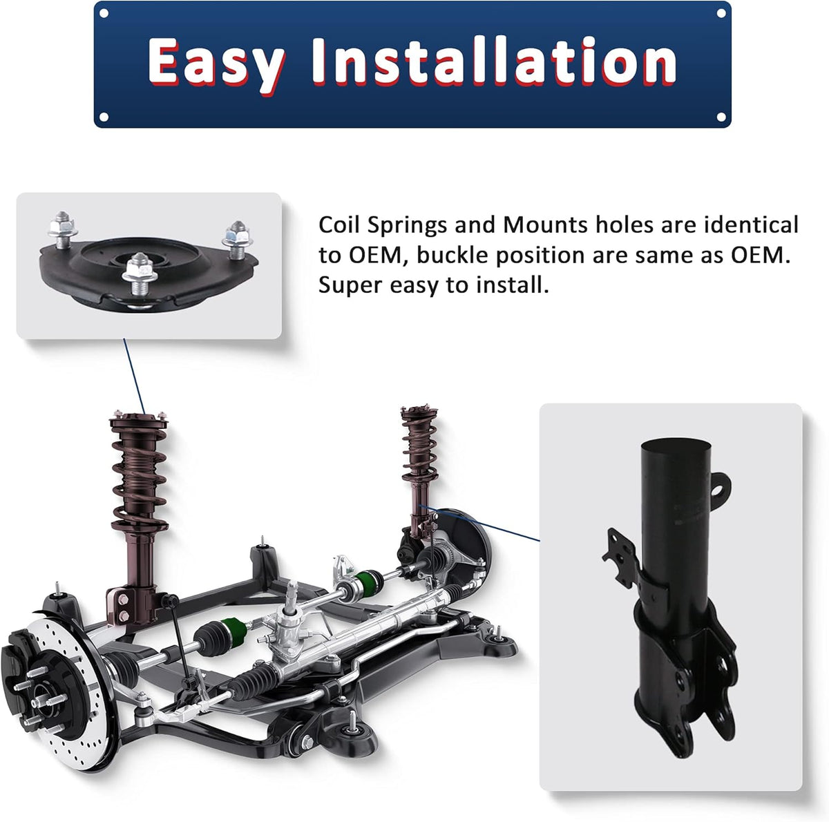 Rear Shocks Absorbers Assemblies for Honda Civic L1842