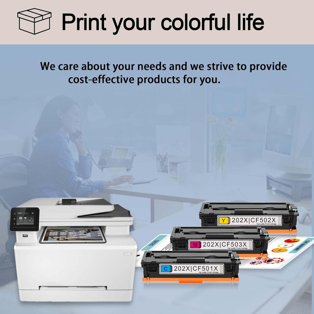 3 Pack 202X Toner Cartridge Compatible for HP Color Pro M254nw M254dw M254dn MFP M280nw M281fdn M281fdw M281cdw Printers M8391