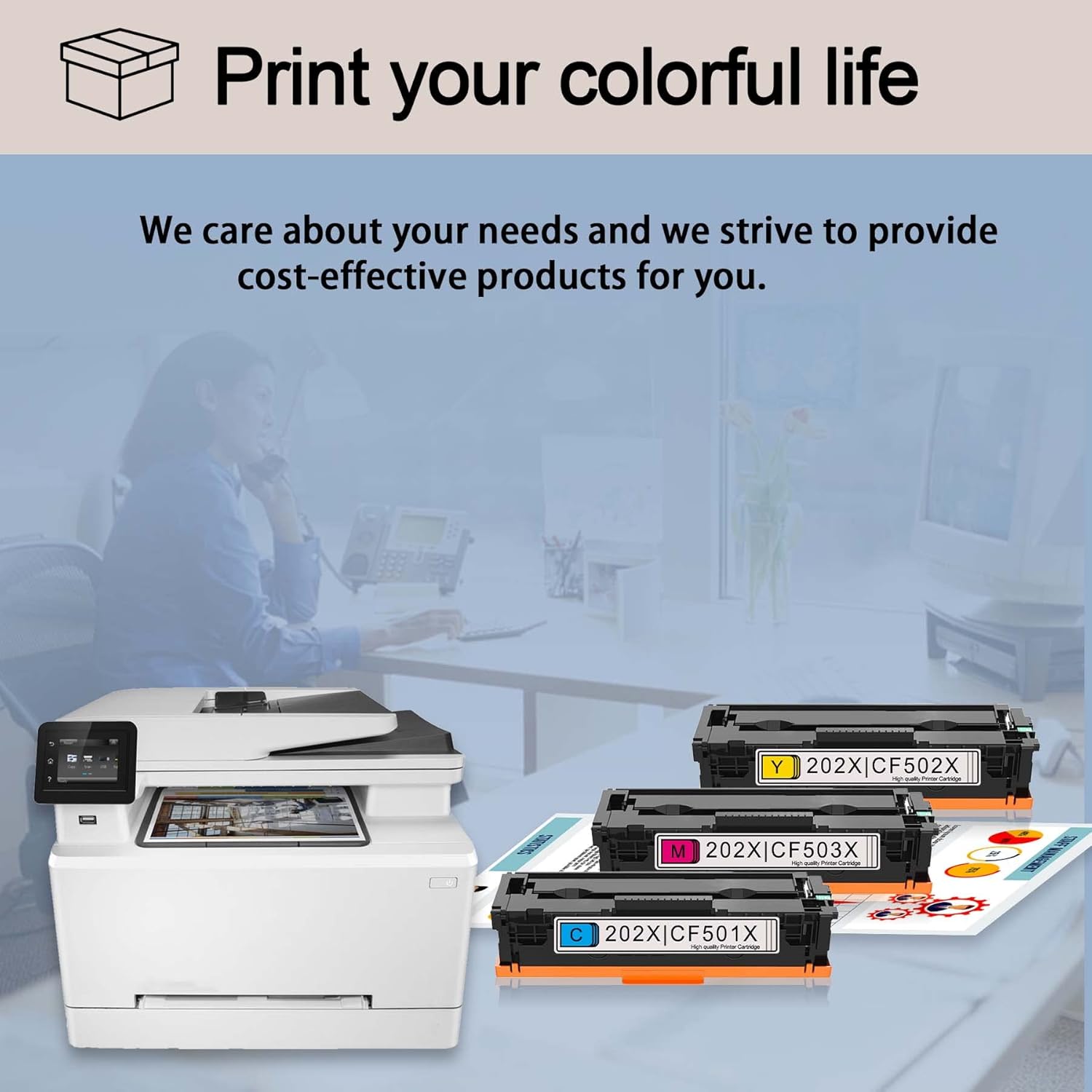 3 Pack 202X Toner Cartridge Compatible for HP Color Pro M254nw M254dw M254dn MFP M280nw M281fdn M281fdw M281cdw Printers M8391