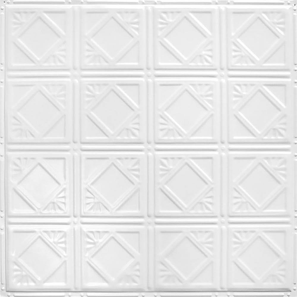 24-in x 24-in Bright White Satin Backsplash Panels S9560