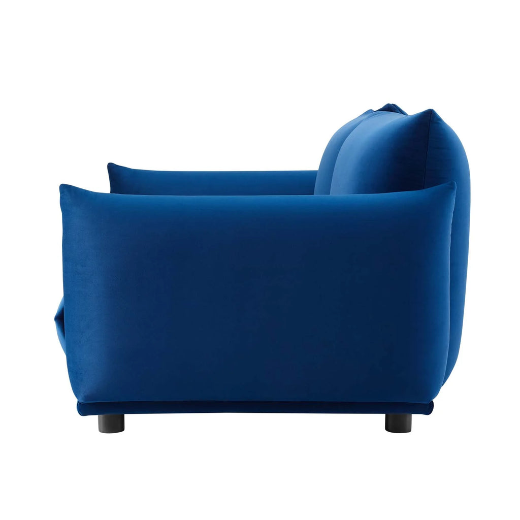 Blue Navy Velvet Loveseat Sofa C353154