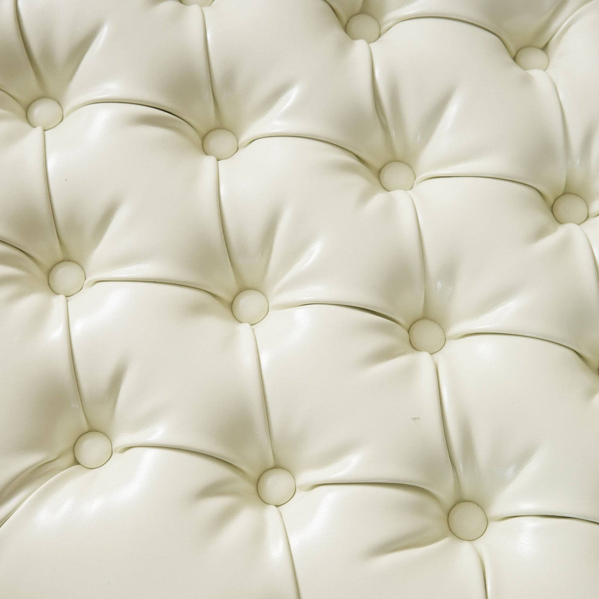 Ivory Leather Storage Ottoman N7704