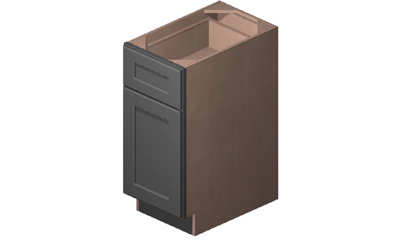 Grey High-Density Fiberboard Base Cabinet with 1 Door, 1 Drawer, 1 Shelf C52164