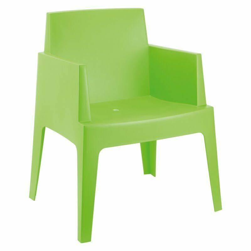 Tropical Green Resin Patio Dining Arm Chair U9380