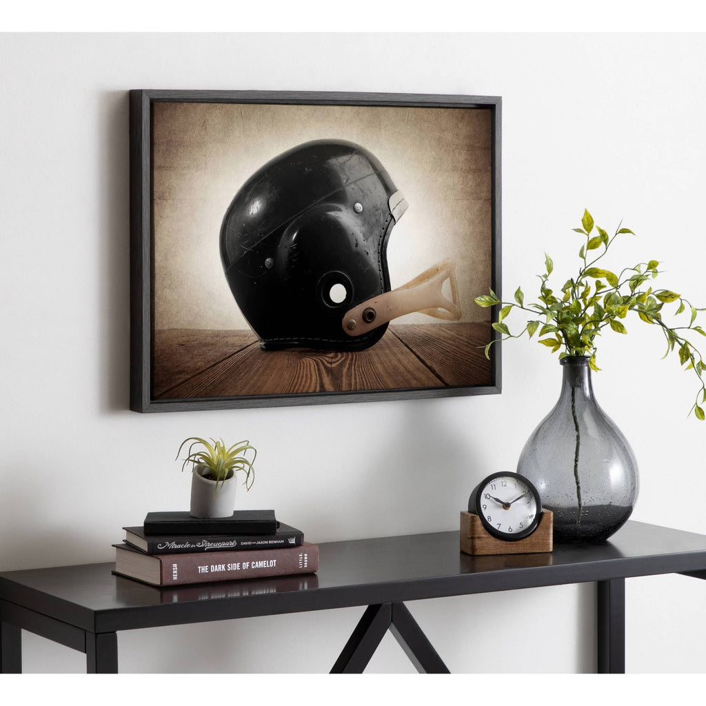 Vintage Helmet Framed Canvas J125131