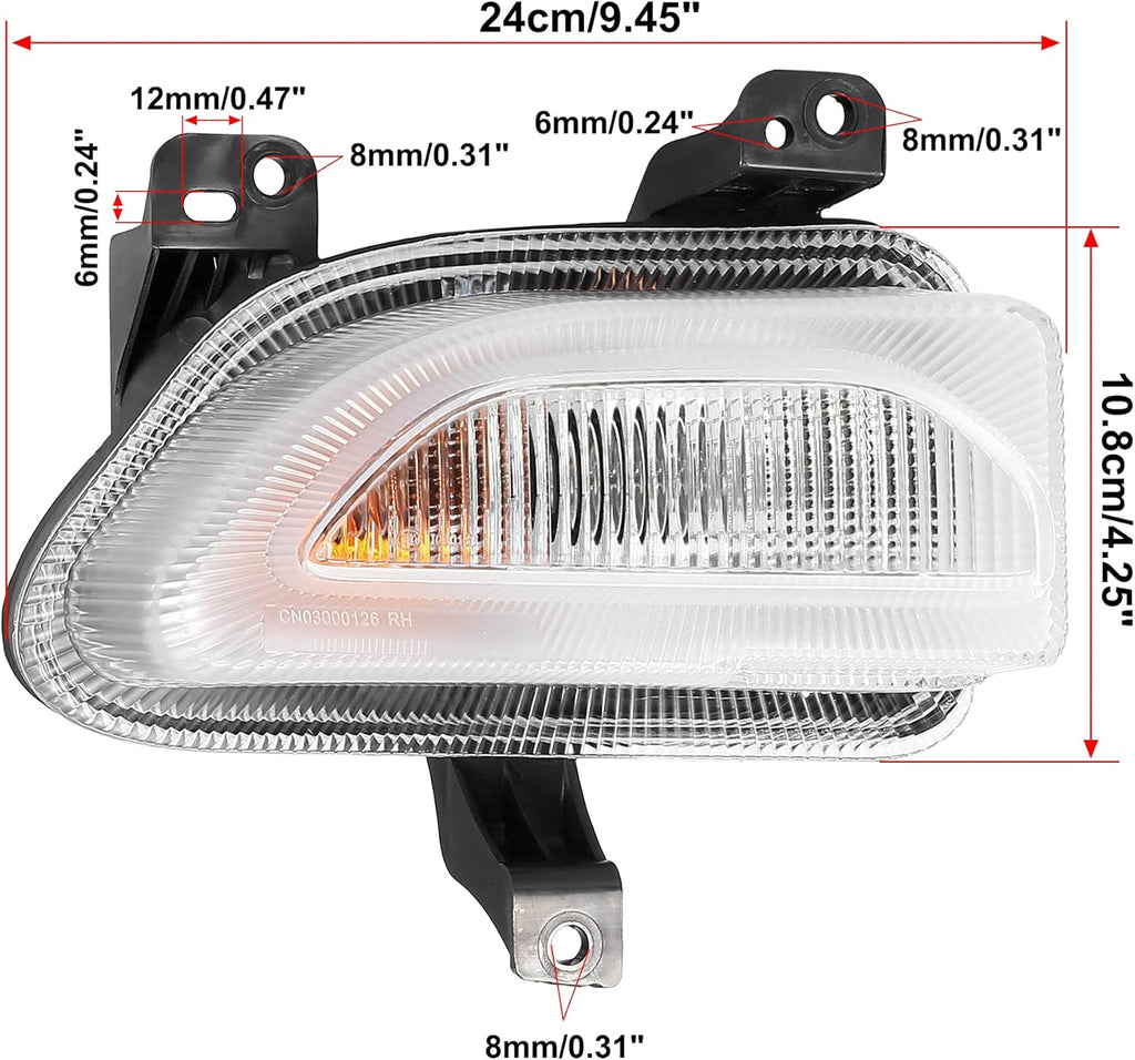 Passenger Side Front Signal Light for Jeep Renegade 2015-2018 Pack of 2 D202