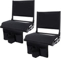 Black Folding Stadium Chair with Cup Holder I46545