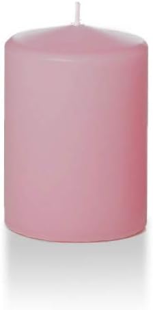 3 x 4 Light Rose Round Pillar Candles - 6 Candles - 40 Hours B41891