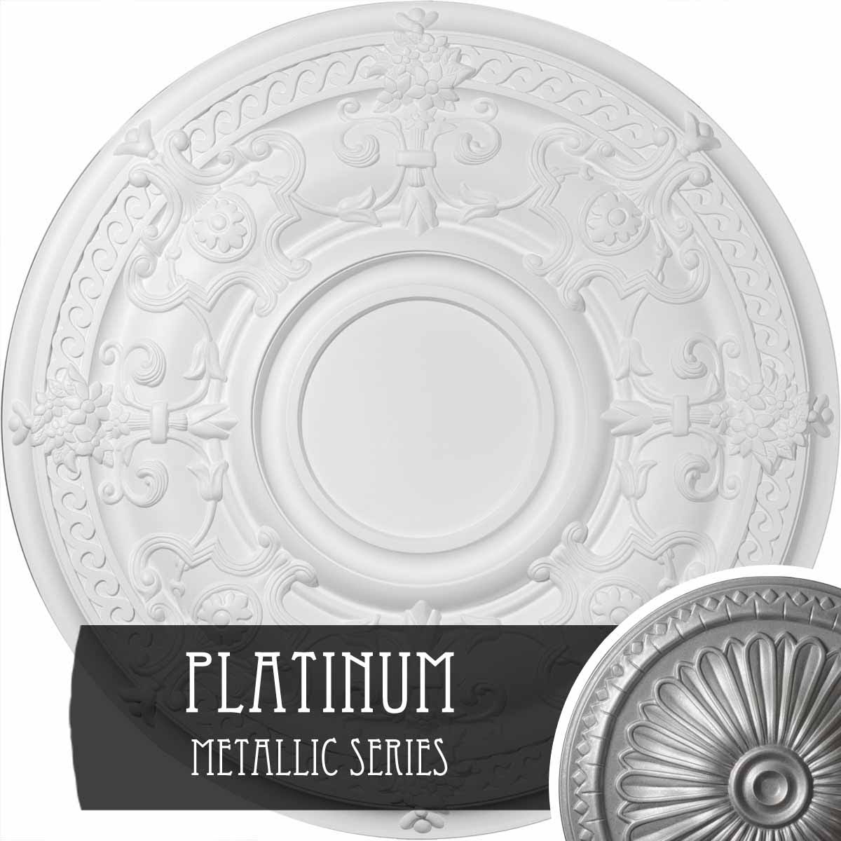 Dauphine Ceiling Medallion, Hand-Painted Platinum Z84959