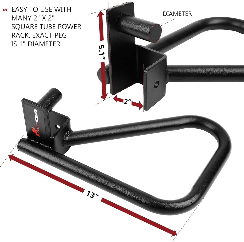 Set of 2 Barbell Rack Holders Dip Grip Handles H71318