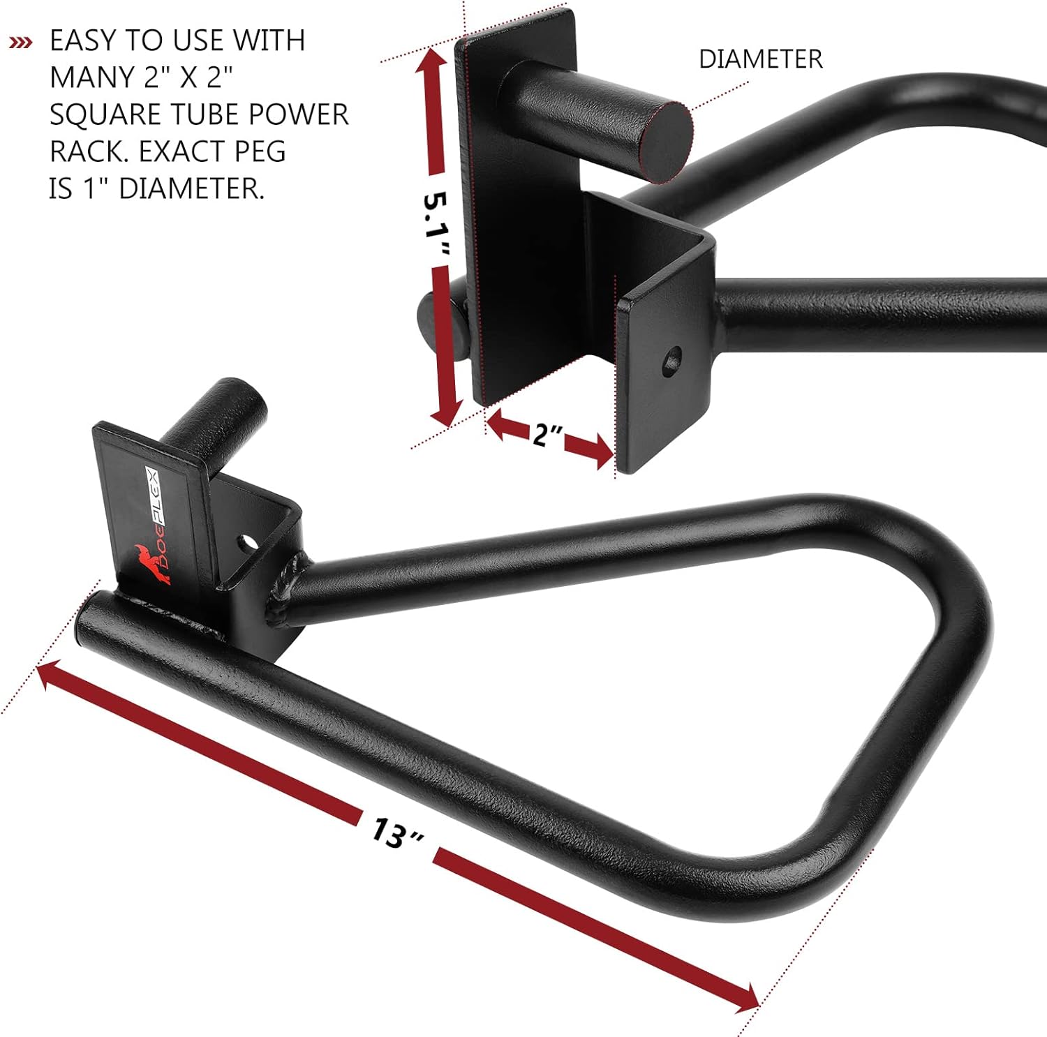 Set of 2 Barbell Rack Holders Dip Grip Handles H71318
