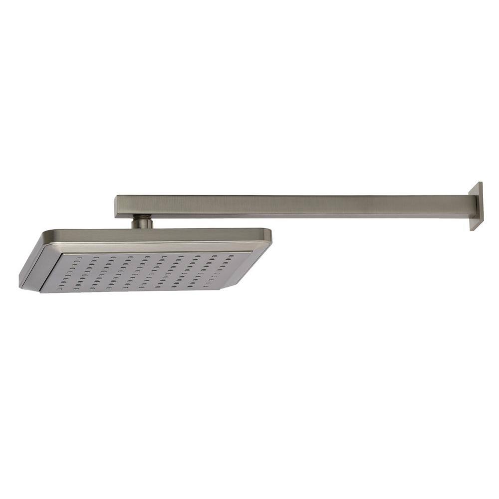 Brushed Nickel Square Wall Mount Fixed Shower Head with Shower Arm C53975