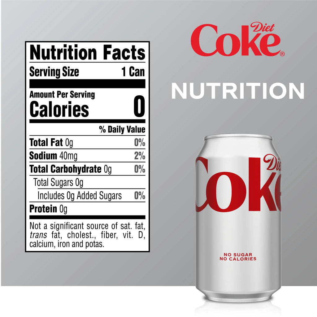 20 Pack Diet Coke Soda Soft Drink, 12 fl oz B36843