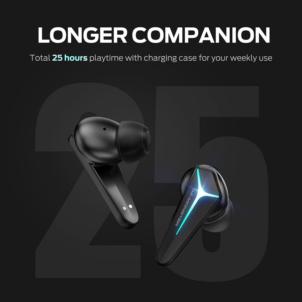 Black TWS Gaming Earbuds with Bluetooth 5.0 C485