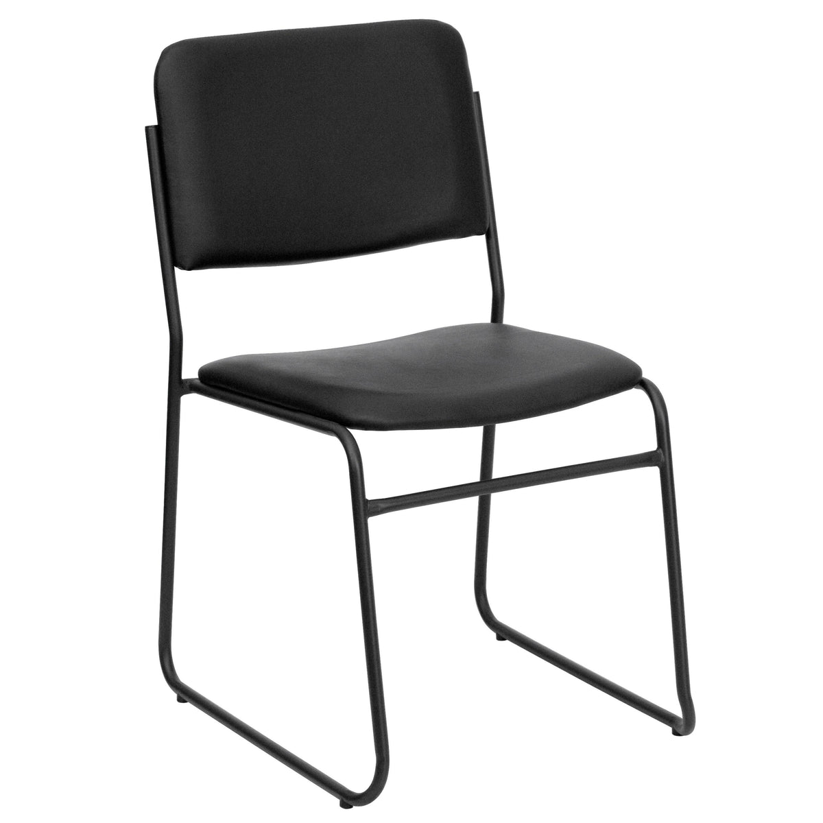 Black Stacking Chair with Sled Base V7483