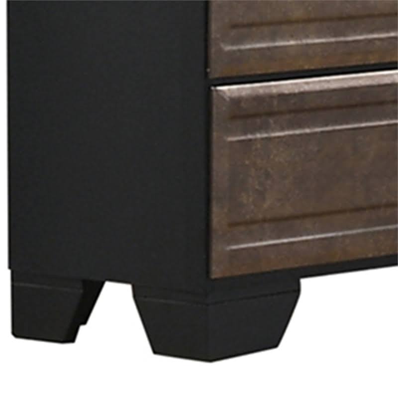 5 Drawer Chest in Dark Gray and Metallic Brown Wood O28288