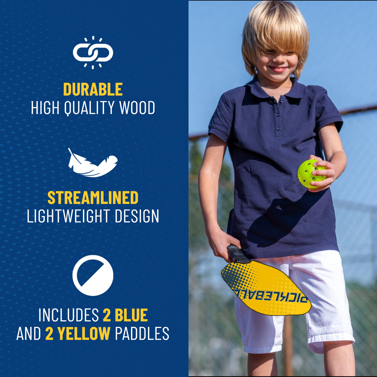 Youth Pickleball Set with Net, Paddles, and Balls R149351