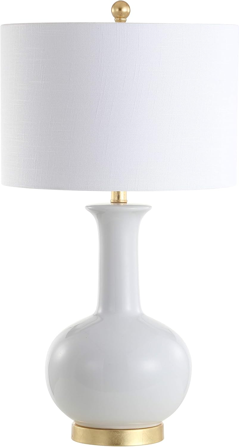White Ceramic/Metal LED Table Lamp Q145
