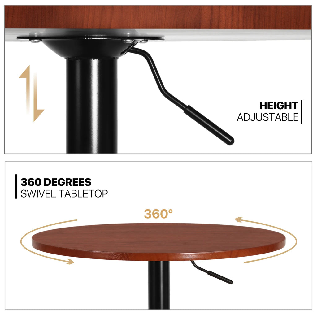 3 Pieces Bar Table and Chair Set with PU Leather Bar Stools N8184