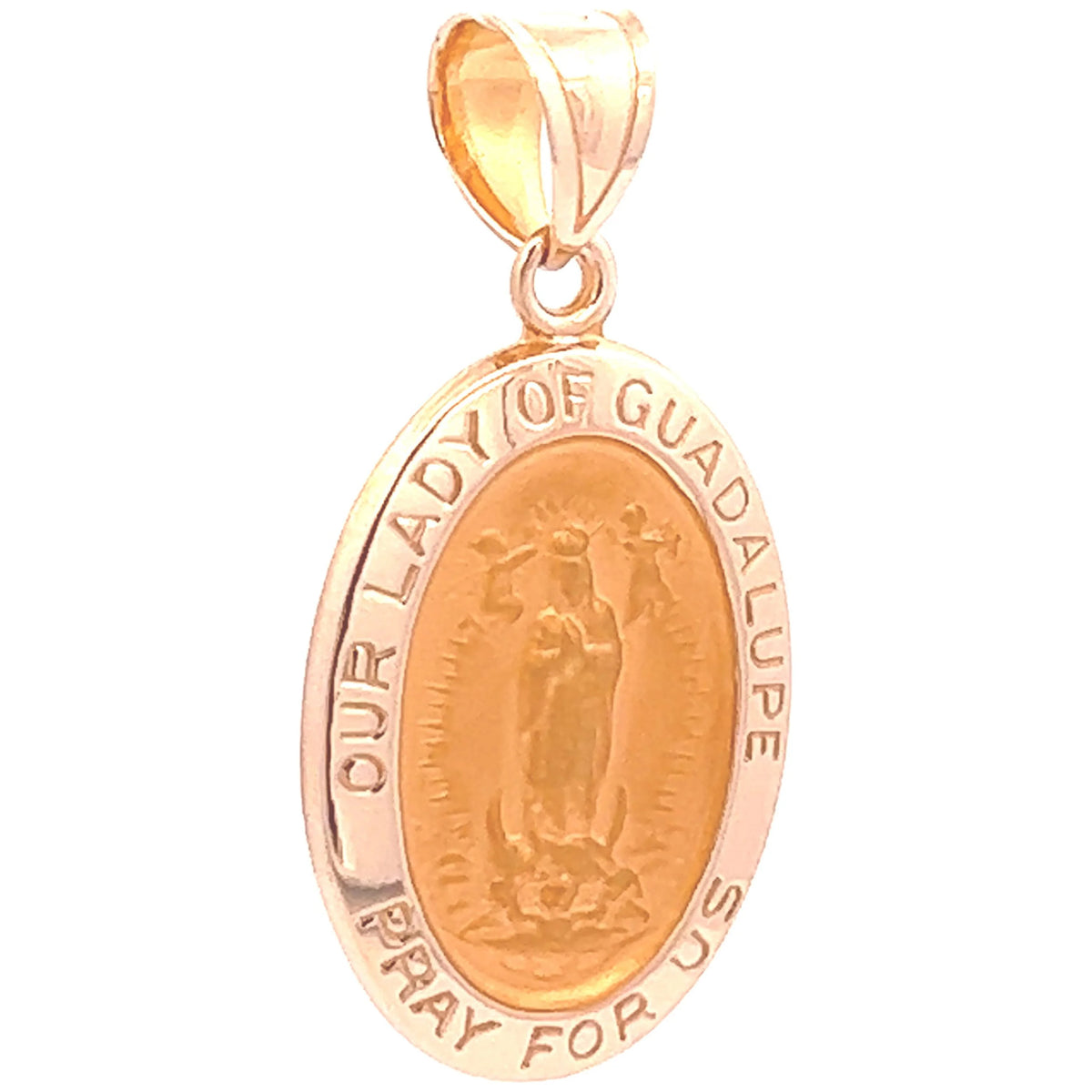 14k Yellow Gold Oval Religious Medal Pendant Y6115