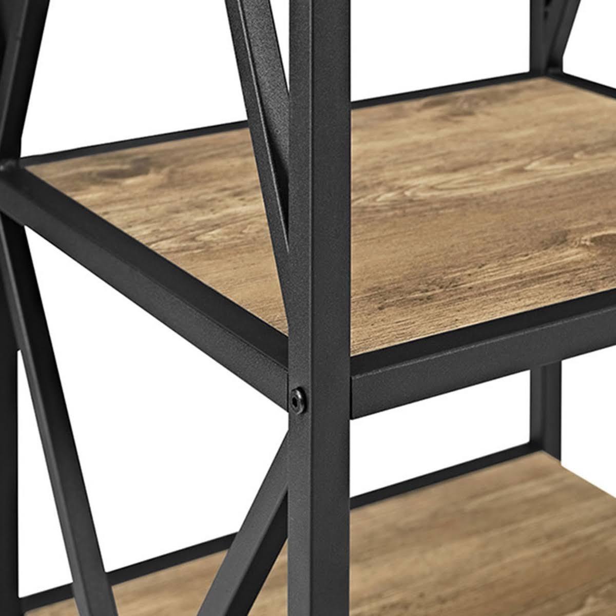 Brown Metal Wood Bookcase L2271