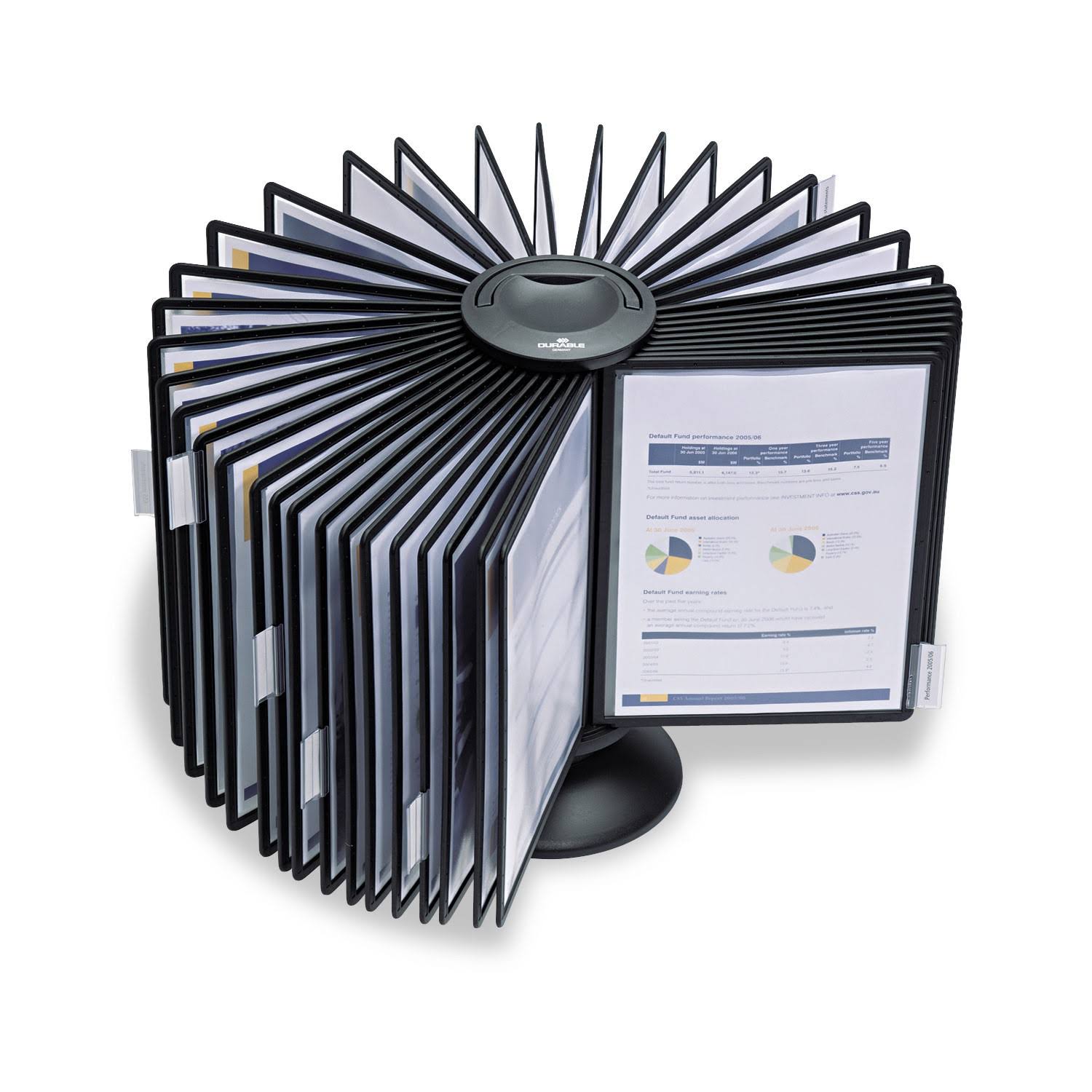 Black Sherpa 40-Panel Carousel Reference System, 80-Sheet Capacity I8229