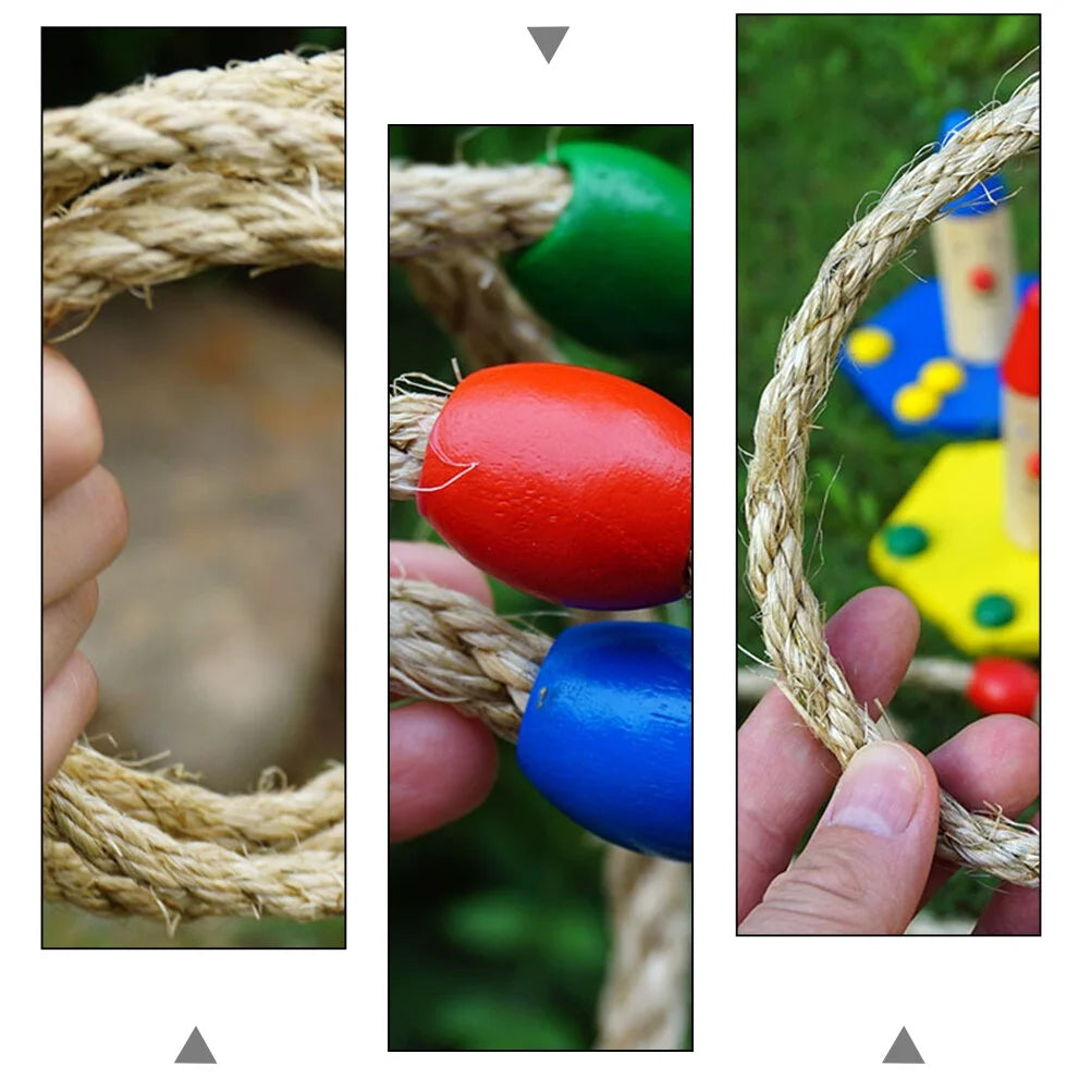 10 PCS Wooden Ring Toss Game Toys W179