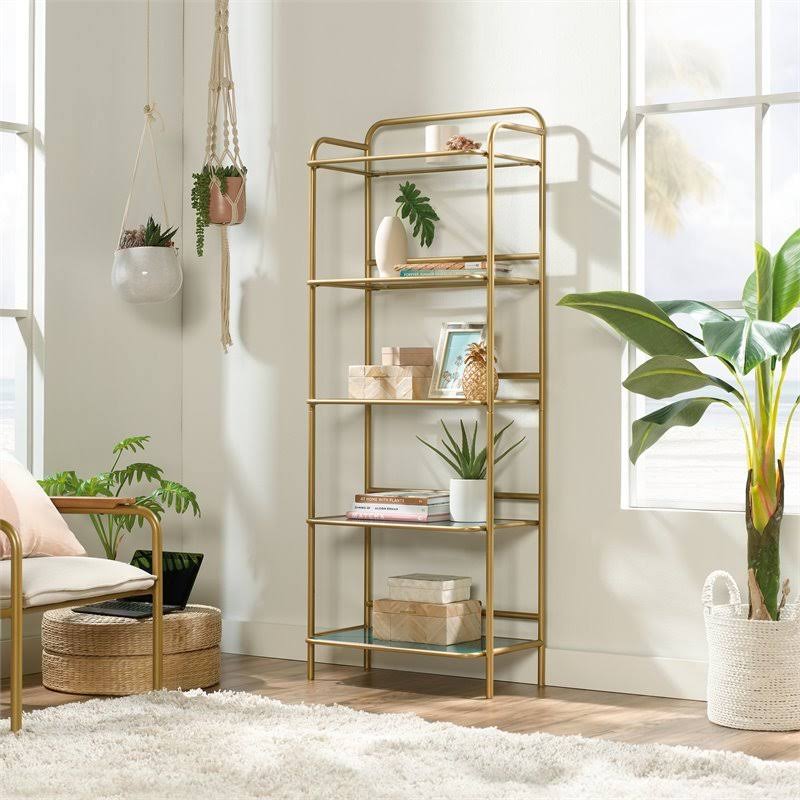 5-Shelf Bookcase in Satin Gold B54750