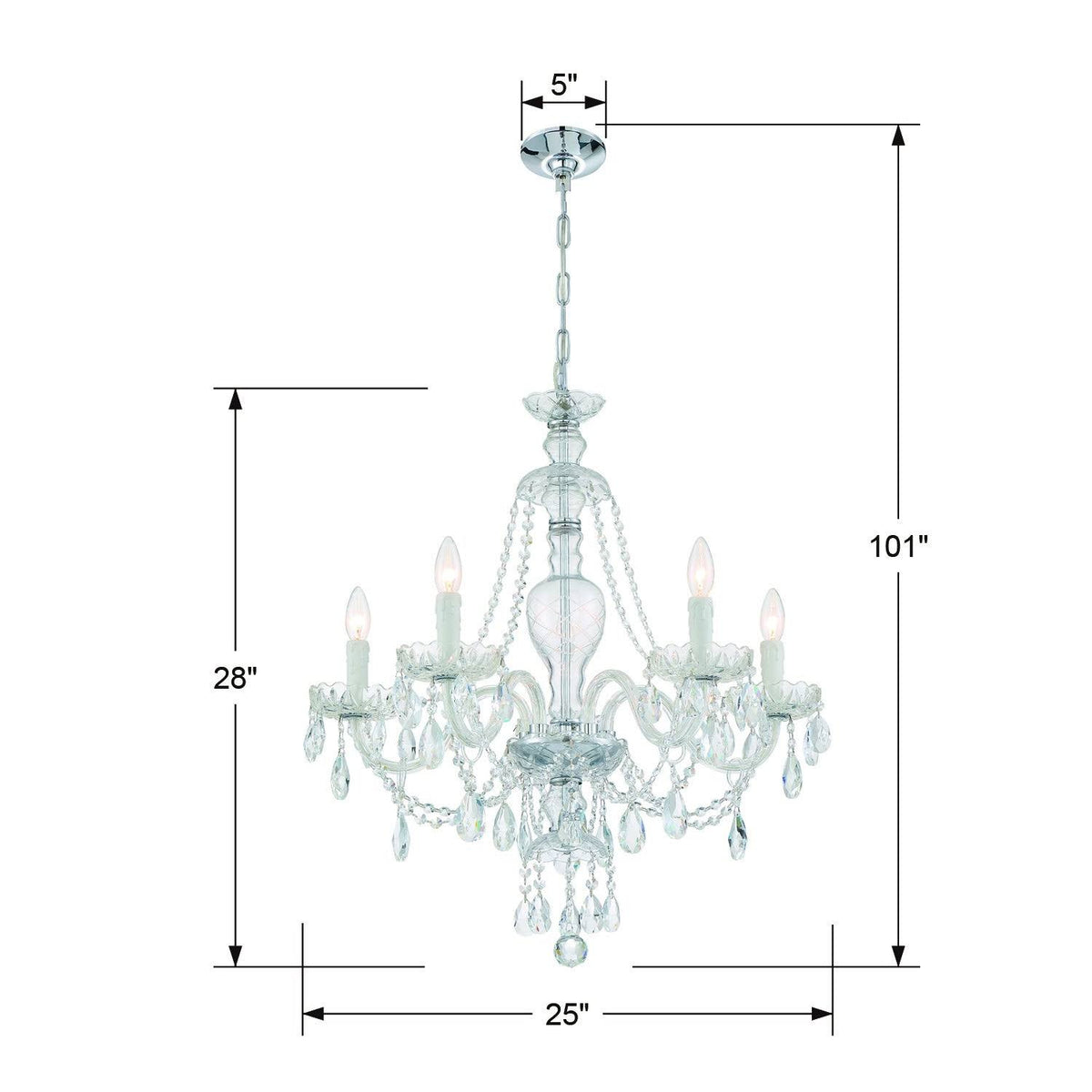 Chrome 5 Light Chandelier A42749