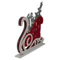 18x22 Pre-Lit Red and Silver LED Sleigh Tabletop Silhouette Decoration J942427