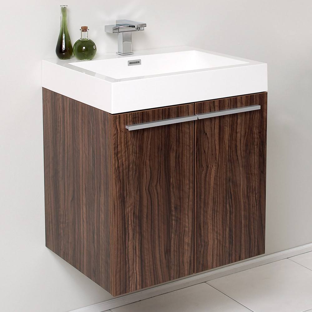 Walnut Bathroom Cabinet with Integrated Sink S965040