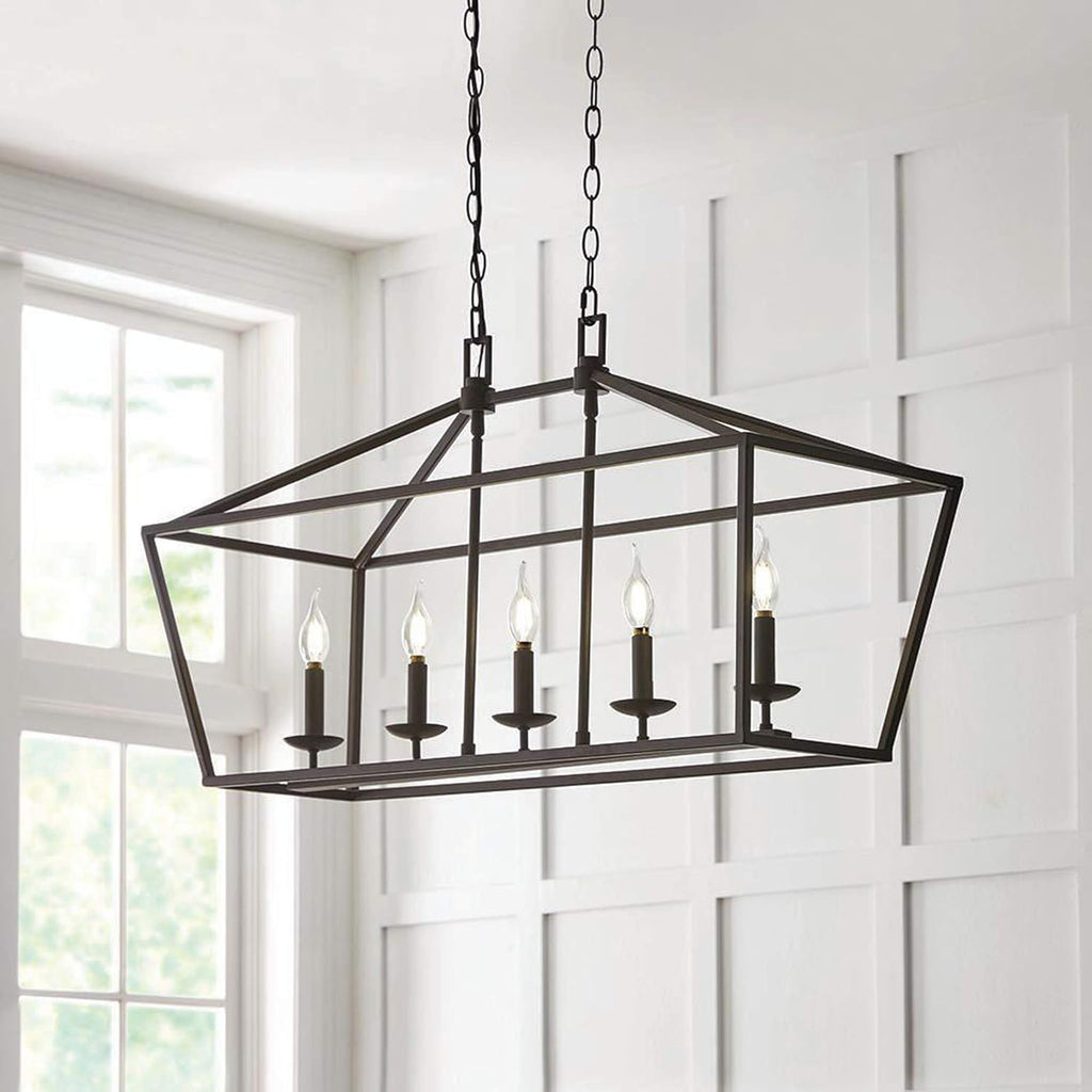 Bronze Caged Island Chandelier U619874