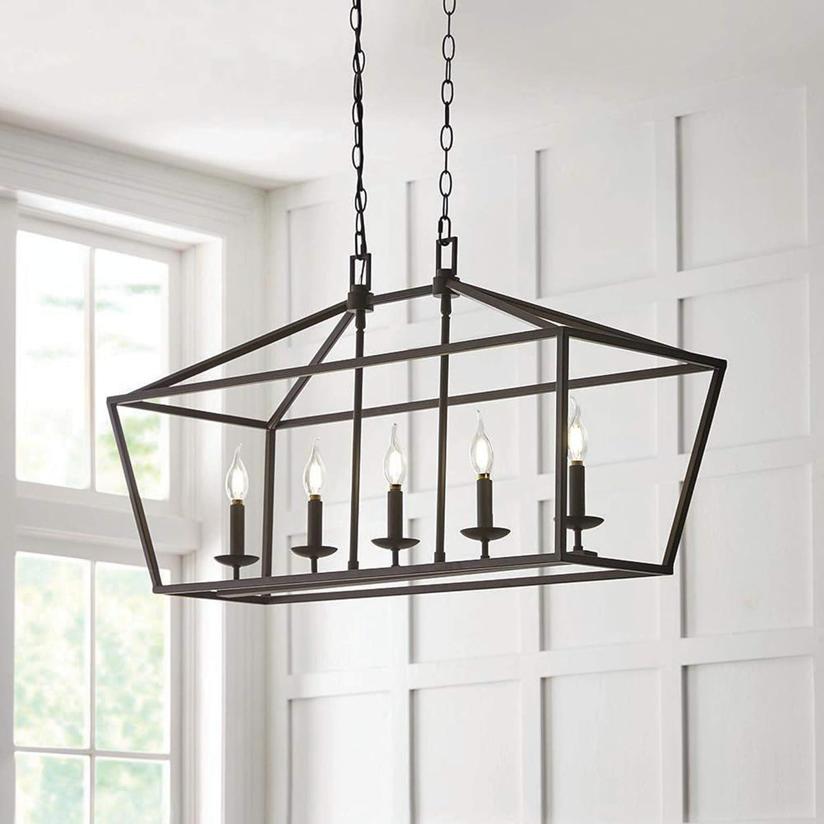 Bronze Caged Island Chandelier U619874