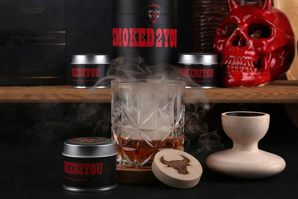 Cocktail Smoker with Oak Wood Chips, Smoking Glass Cloche Accessories Pack of 2 A271