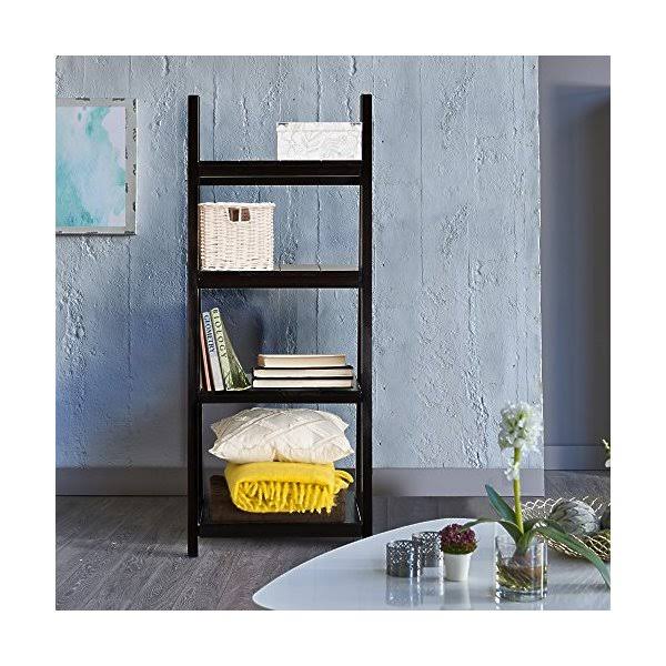 Black 4-Shelf Folding Bookcase O489003