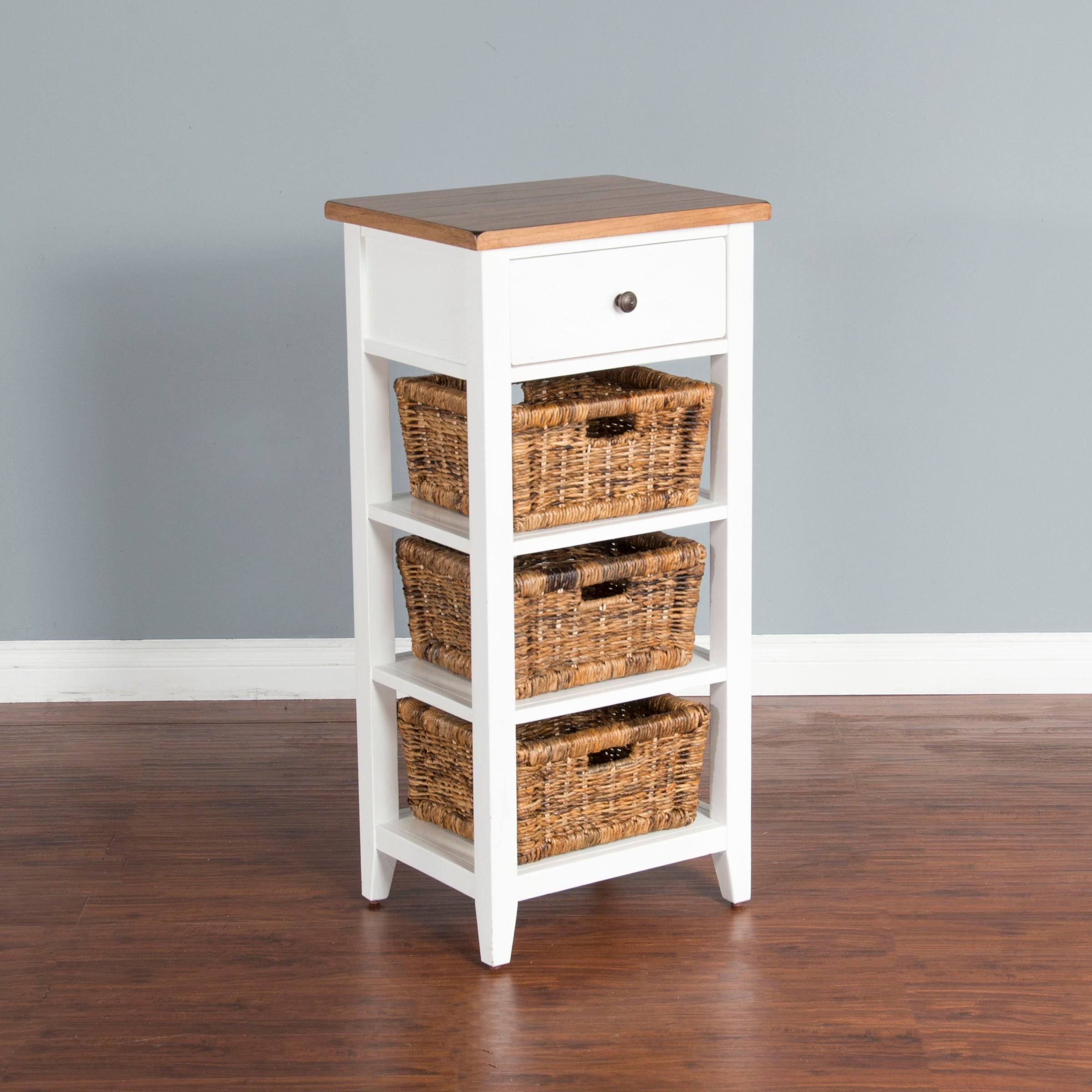White & Natural Storage Rack H640734