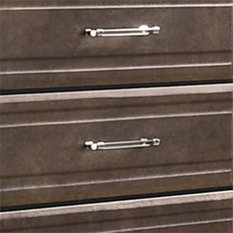 5 Drawer Chest in Dark Gray and Metallic Brown Wood O28288
