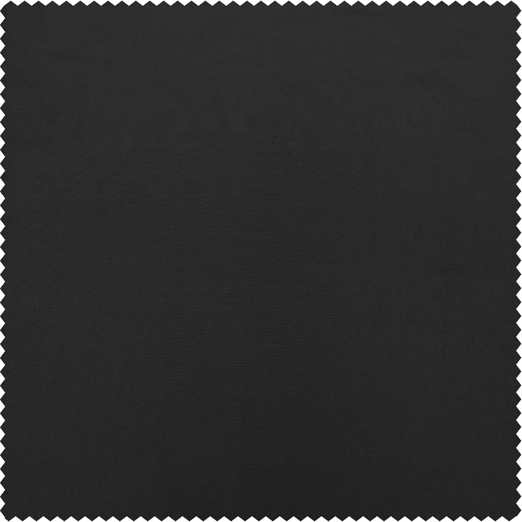 Black Faux Silk Taffeta Curtain 1 Panel 50W X 84L V3514