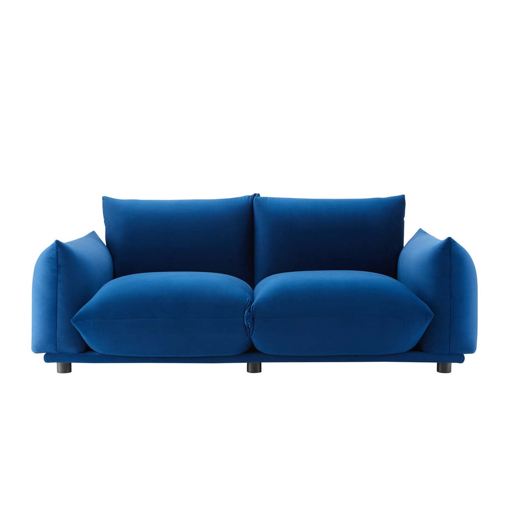 Blue Navy Velvet Loveseat Sofa C353154