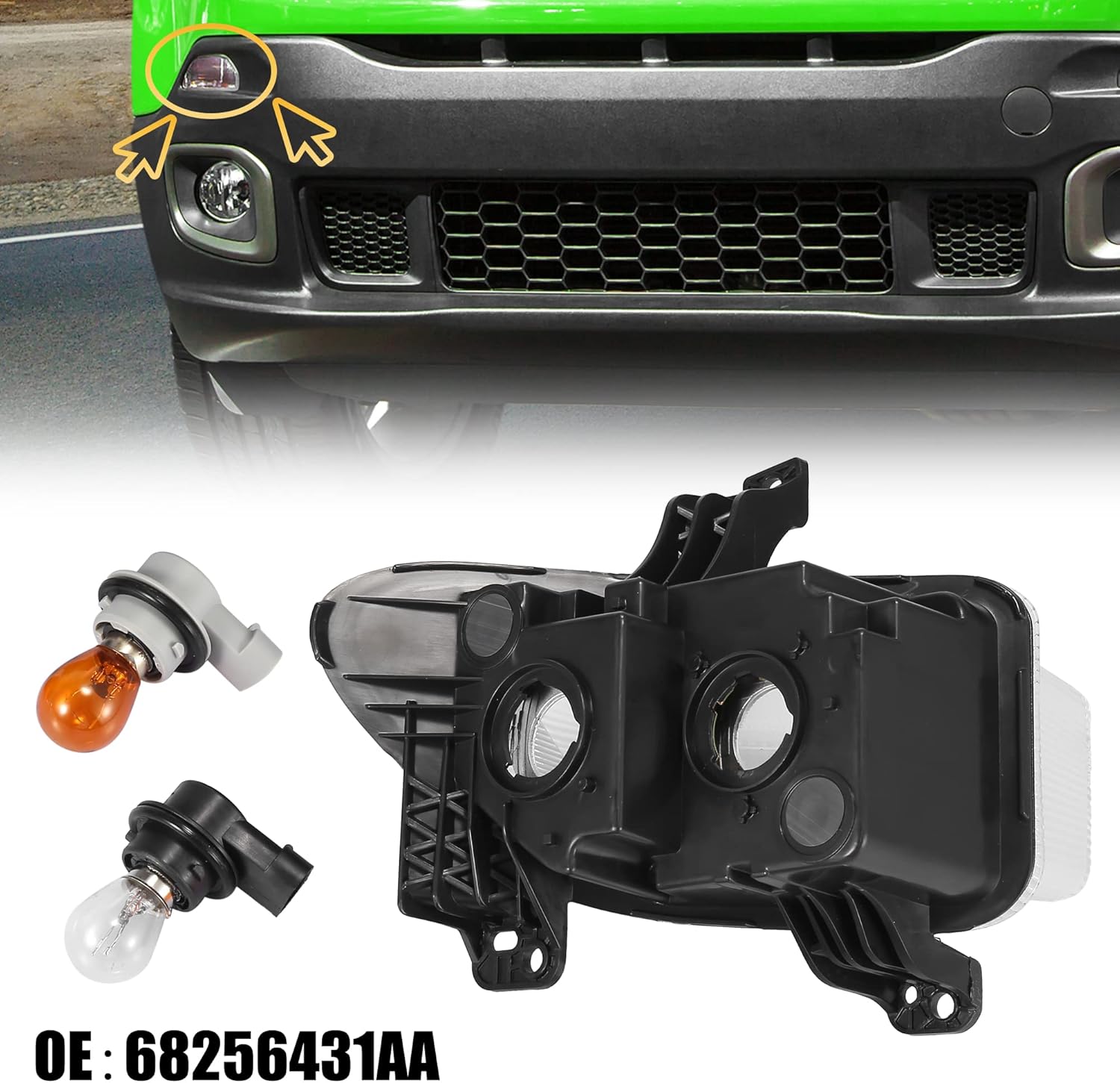 Passenger Side Front Signal Light for Jeep Renegade 2015-2018 Pack of 2 D202