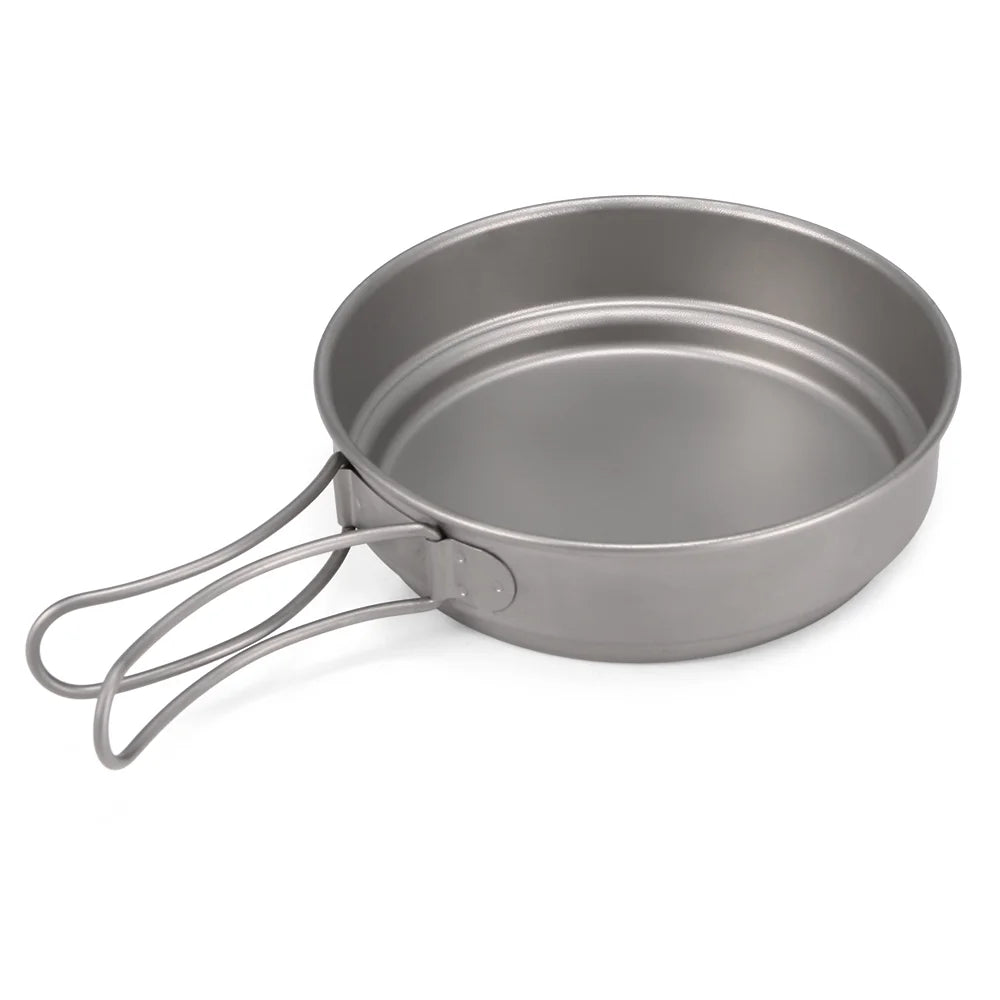 Titanium Cookware Set 1000ml 750ml Pot Pan Spoon Set M82078