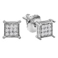 0.06 Carat Round Lab Grown White Diamond Stud Earrings, 925 Sterling Silver W617127
