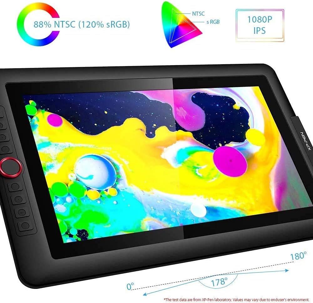 15.6 Pro Drawing Tablet with Screen 120% sRGB 8192 Levels Tilt Function Battery-Free Stylus T185432