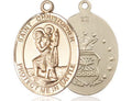 Oval 14kt Gold Filled St Christopher Air Force Medal Y399709