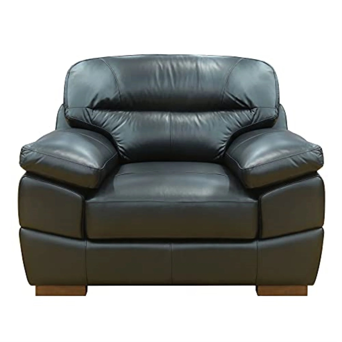 3-Piece Top-Grain Leather Living Room Set in Black G642