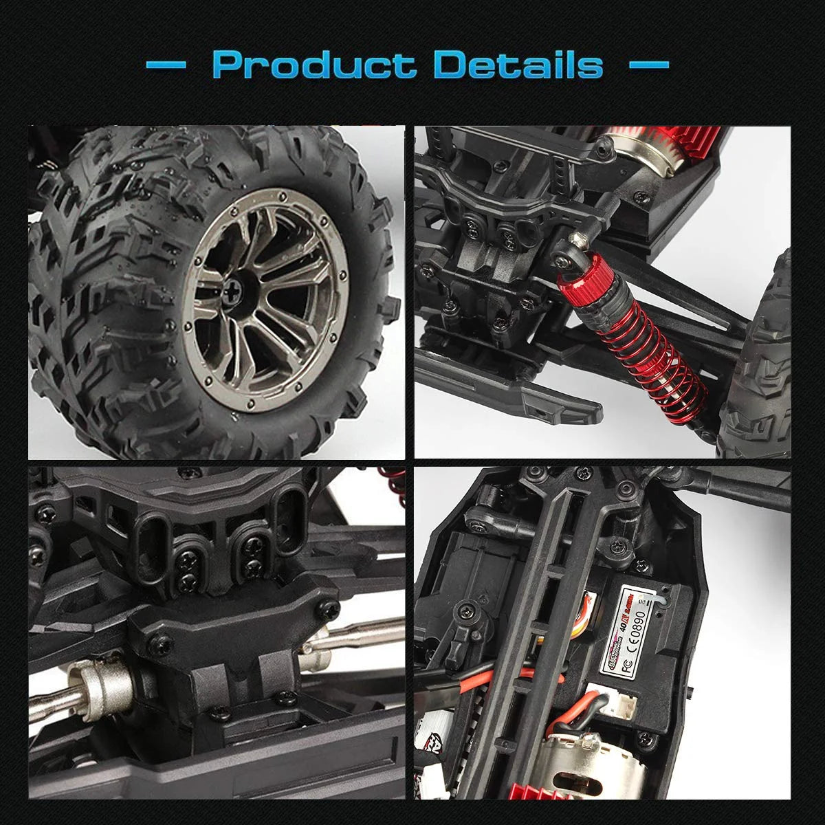 1:16 Scale 4WD Electric Off-Road RC Monster Trucks with 2 Batteries G196