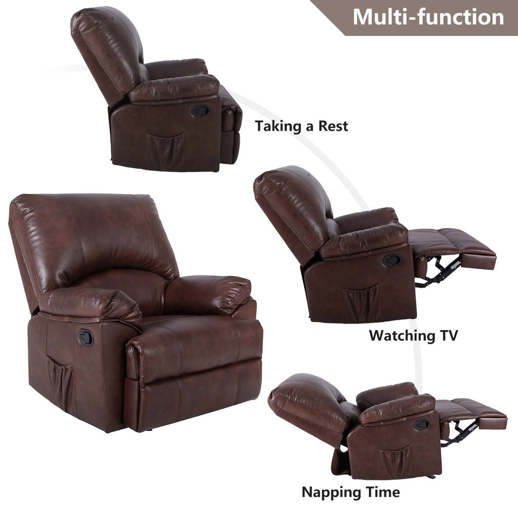 Black PU Leather Rocker Recliner H376605