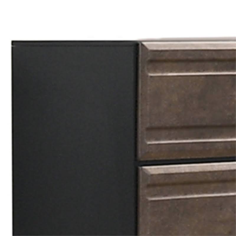 5 Drawer Chest in Dark Gray and Metallic Brown Wood O28288